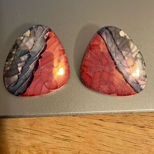 Gorgeous retro ceramic? earrings, unique, pierced